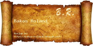 Bakos Roland névjegykártya